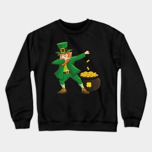 Dabbing Leprechaun St. Patricks Day Crewneck Sweatshirt
